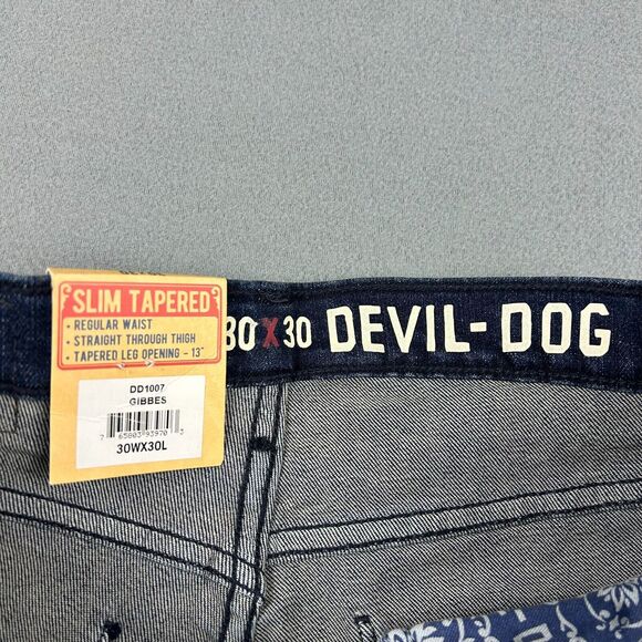 Devil‎ Dog Jeans Mens 33x30 Blue Dungarees Slim Tapered Gibbes NWT - Picture 5 of 8